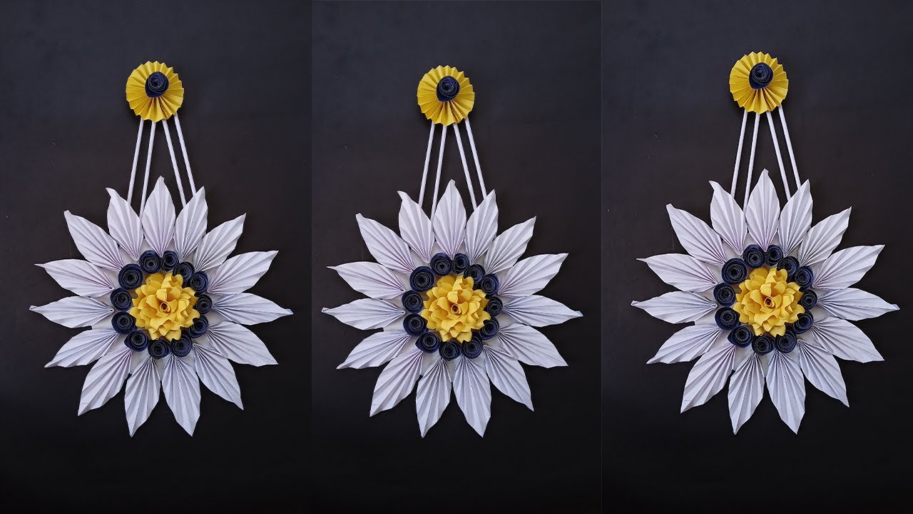 Paper craft, Paper Wallmate, Easy Flawer Make, Wall Hanging, Craft Ideas, Paper Flower, Fara Crafty