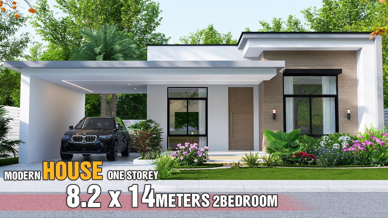 Beautiful Modern House Design idea | 2Bedrooms House (8.2x14METERS)