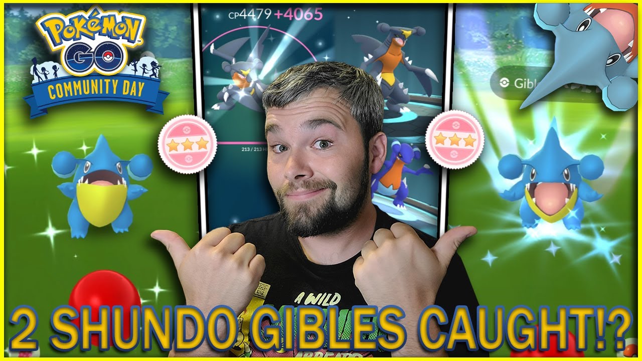 MY FIRST SHINY WAS A SHUNDO! 2 SHUNDO GIBLES CAUGHT ON COMMUNITY DAY! (Pokemon GO)