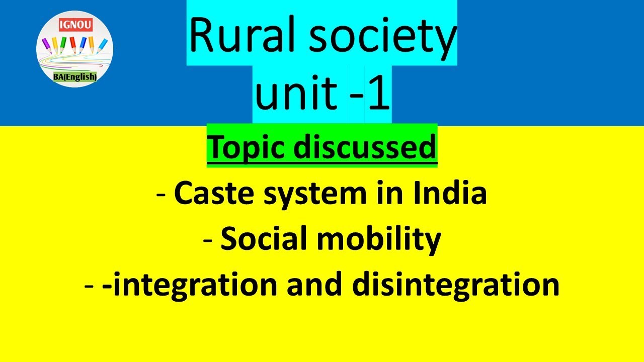 Caste system in India || Rural society
