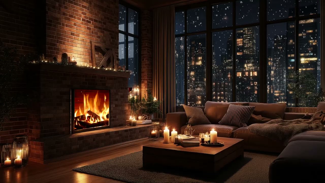 A Fireplace Breathing While the Piano Whispers | Peaceful Music for Rest 🔥🎹🕯️