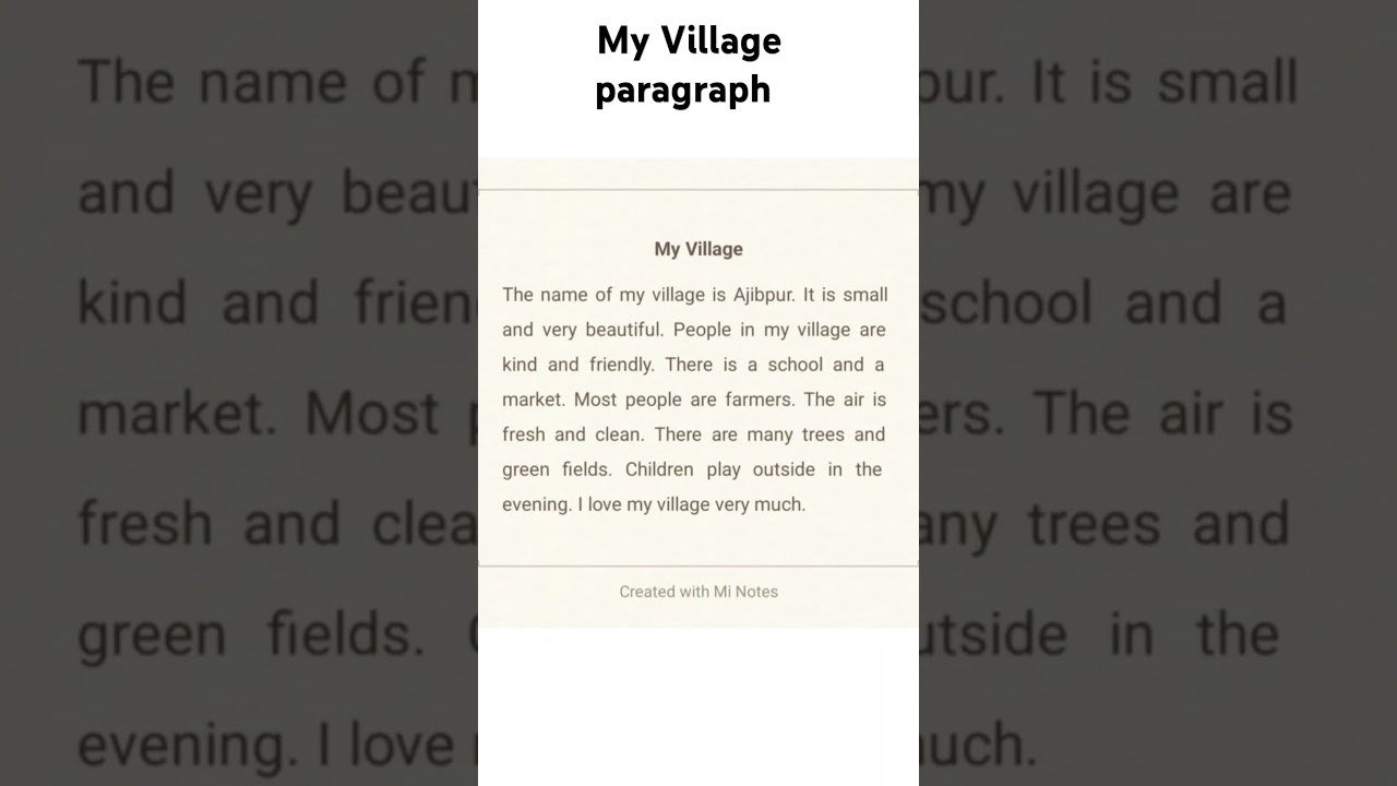 #My village paragraph#Easy my village paragraph