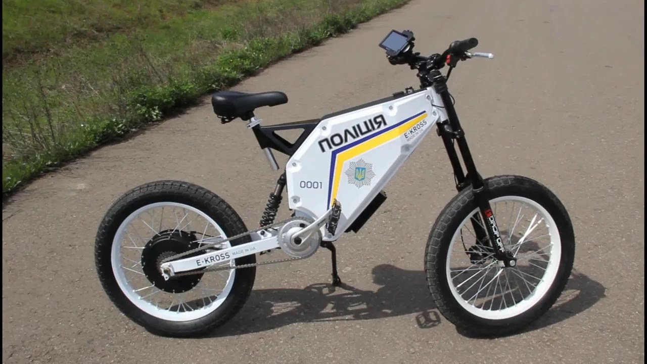 Тест драйв прототипа полицейского электровелосипеда Е-кросс - Вольта байкс.
