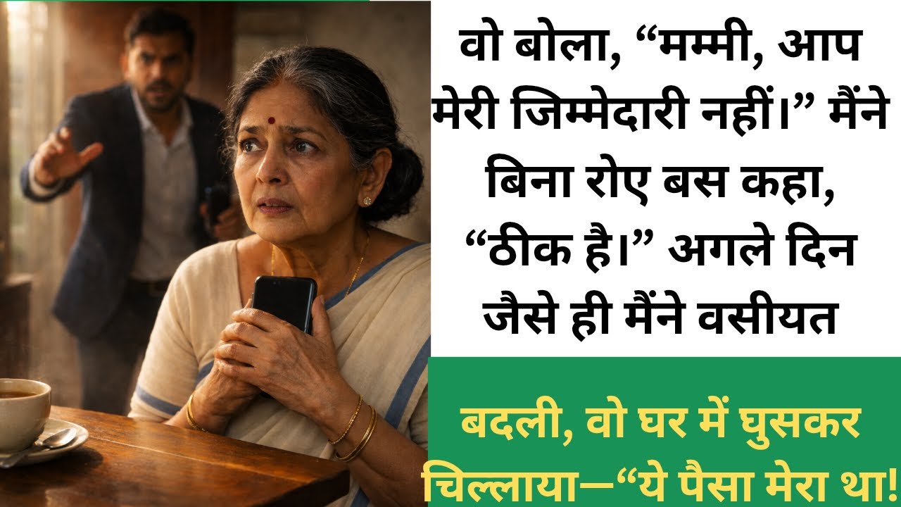 उसने कहा “मेरी जिम्मेदारी नहीं”—मैंने वसीयत बदलकर उसकी असली औकात दिखा दी