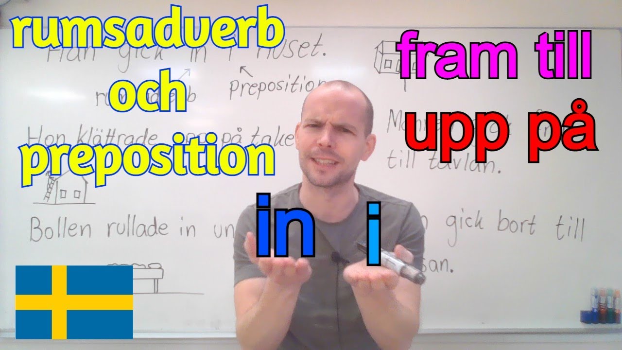in i, upp p&aring;, in under (rumsadverb och preposition) SFI