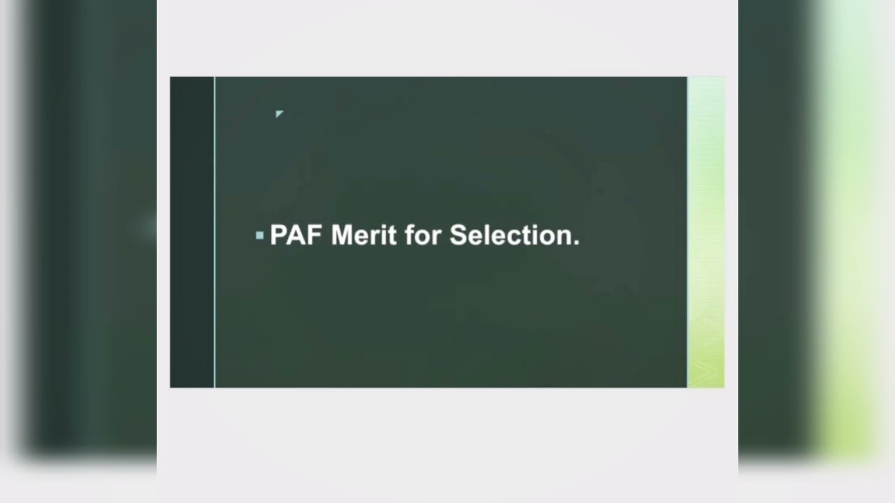 PAF merit for selection. PAf merit for GDP CAE AD