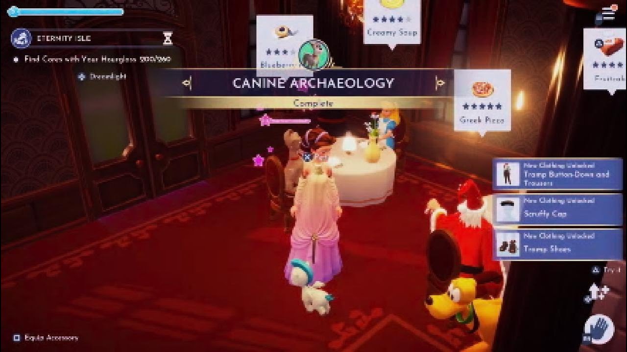 Dreamlight Valley: Tramp's Level 10 Quest : Canine Archaeology