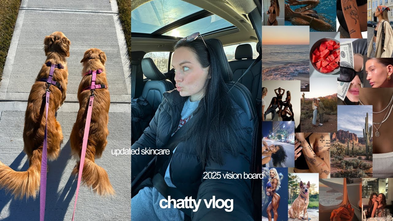 Chatty vlog | acne skincare, 2025 vision board, fitness goals