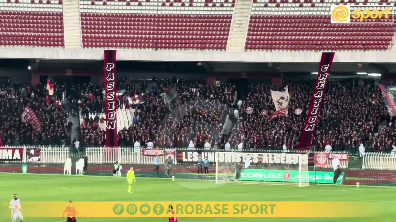 جمهور اتحاد العاصمة من مدرجات ملعب 5 جويلية. ⚫🔴قوة صوتية 