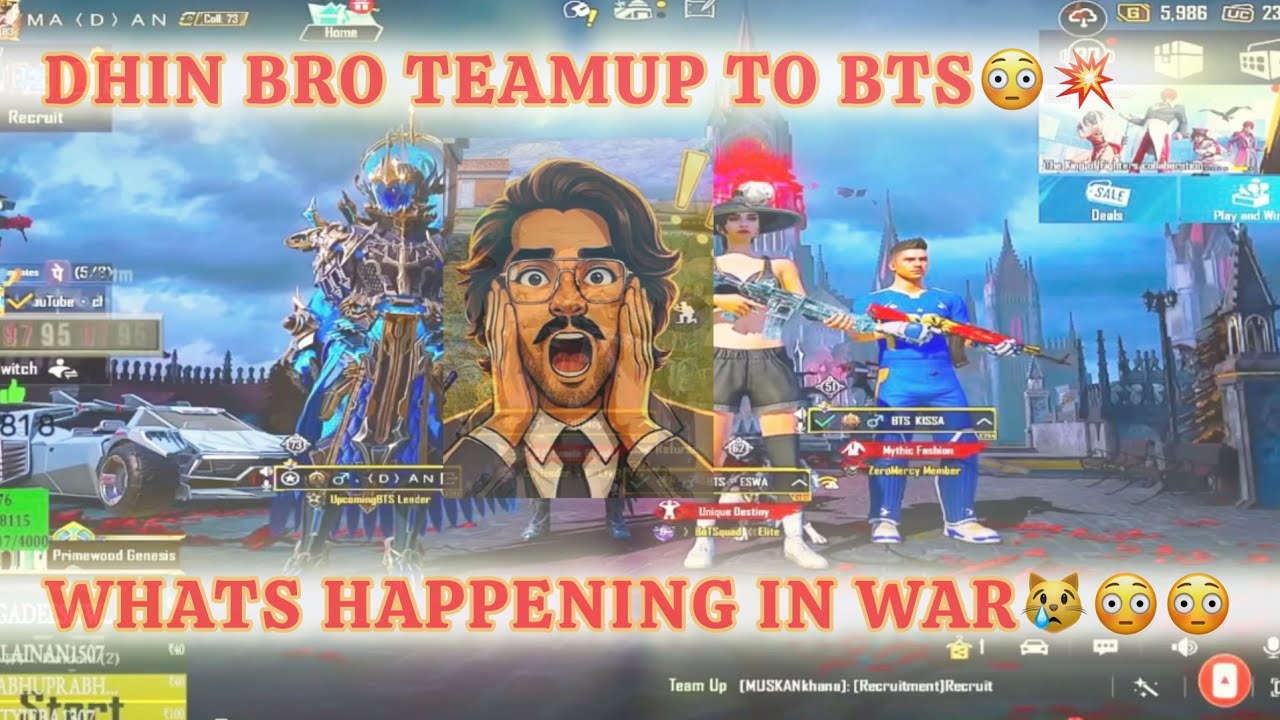 DHIN BRO TEAMUP TO BTS😳TARGETING ONLY BTS 2.0 😳WHATS HAPPENING IN WAR😶😿😳#madan #bgmi #pubg #btswar 