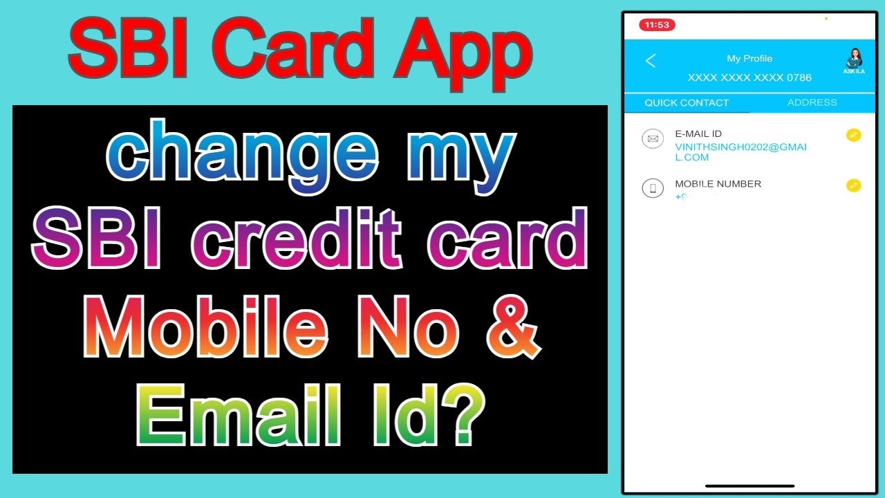 💥Change Mobile Number e-mail id & Address in SBI Credit Card