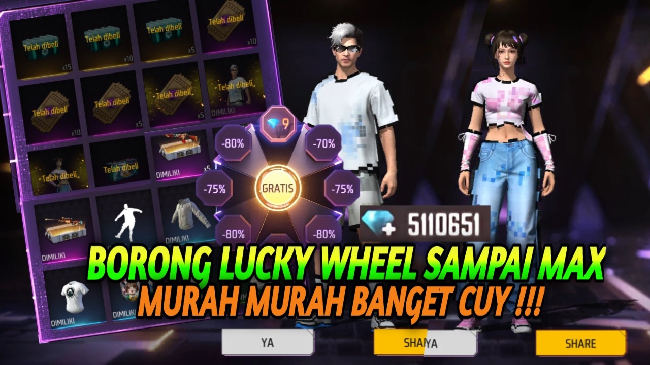BORONG LUCKY WHEEL SAMPAI MAX, shop diskon selanjutnya, habis berapa diamond borong di lucky wheel