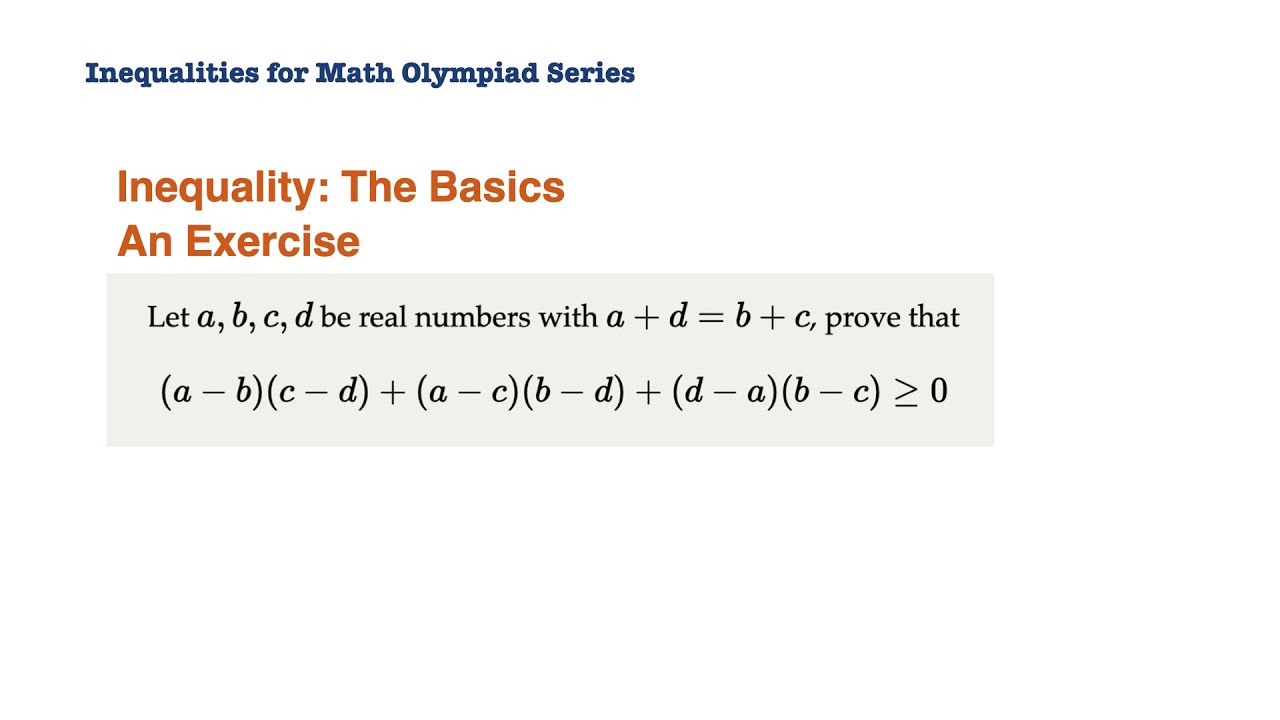 Inequalities for Math Olympiad: Prove an Inequality