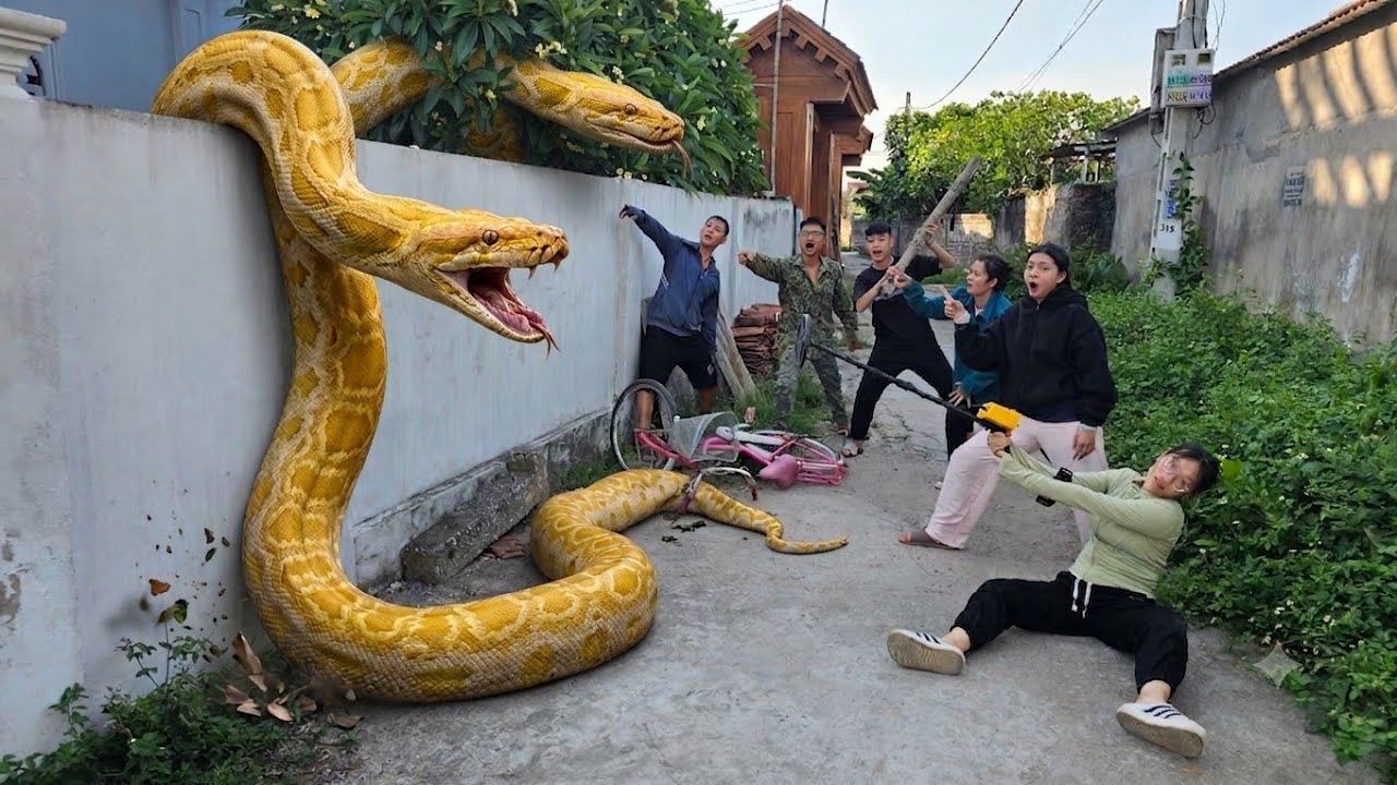 Brave Expert Discovers Giant Golden Python's Lair