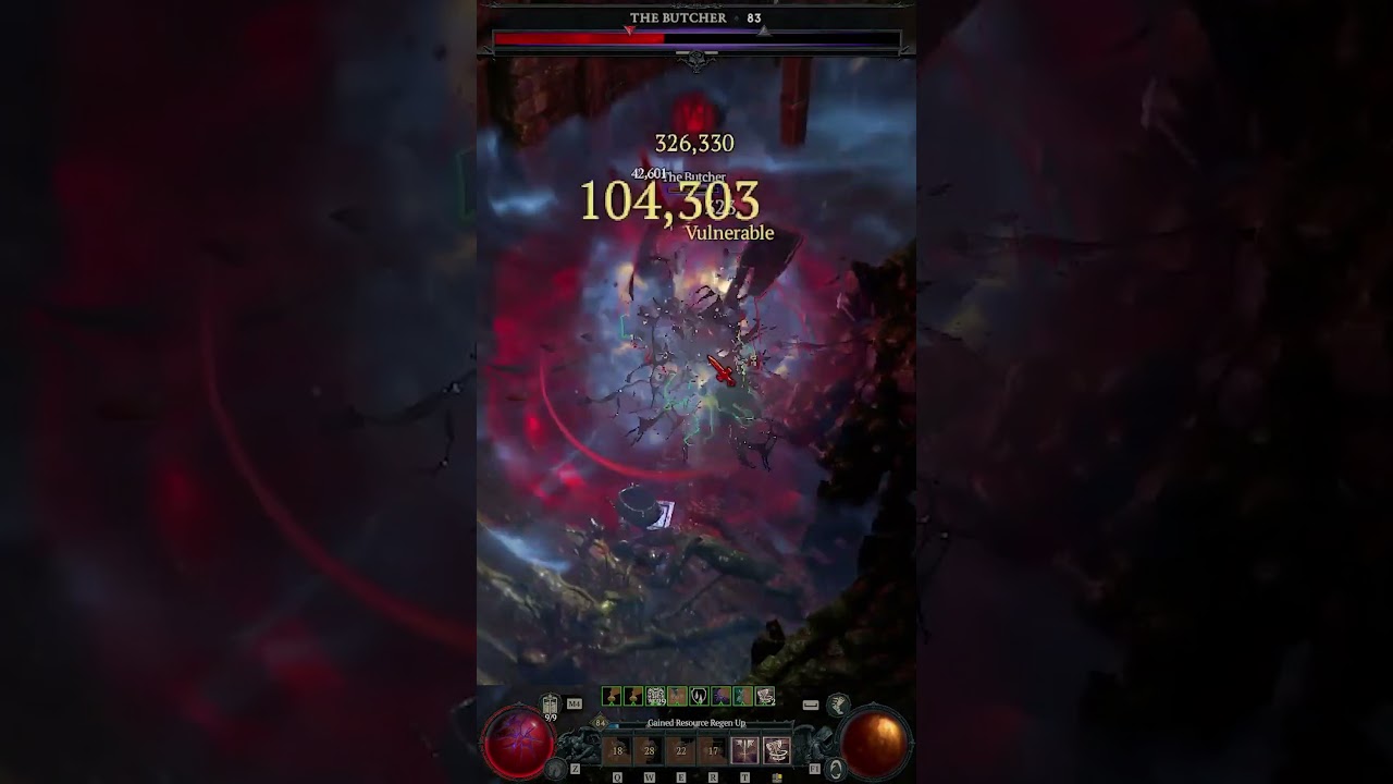 HC 84 Barb vs lil' Baby Butcher #diablo4 #diablo4barbarian #diablo4 #gamingshorts #gaming #gameplay