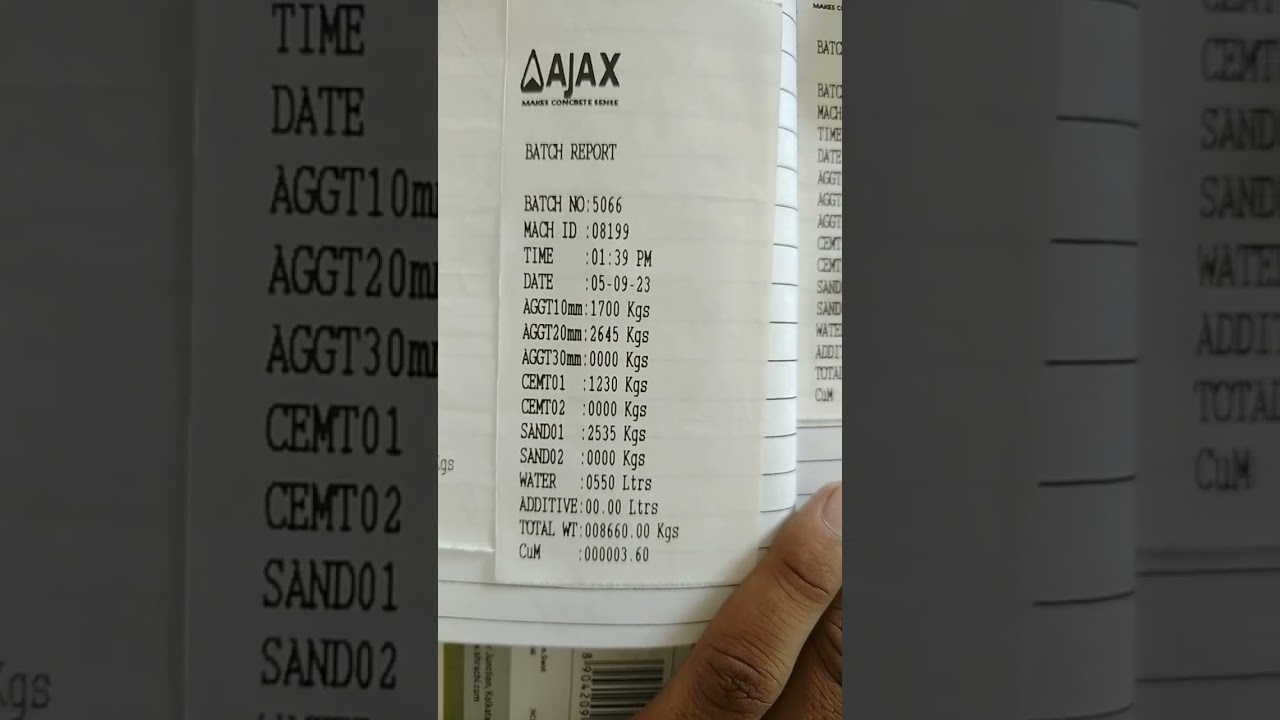Ajax Makes Concrete Sense M25 Batch Report Dream Civil JE