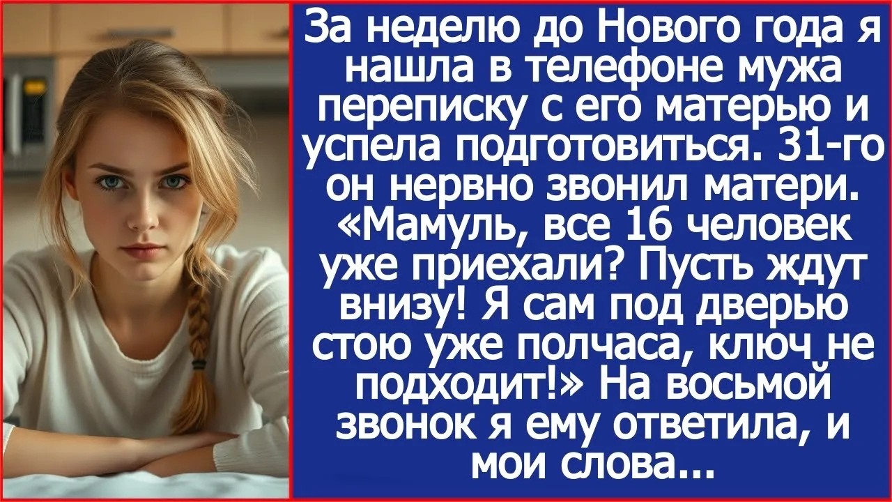 Мамуль, твои гости уже приехали Пусть ждут внизу! Я сам под дверью стою, ключ не подходит!