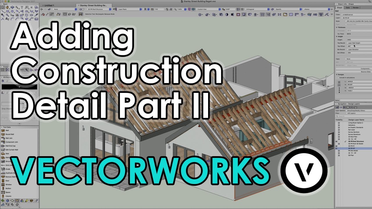Vectorworks 2021: Добавление деталей конструкции, часть II (4K)