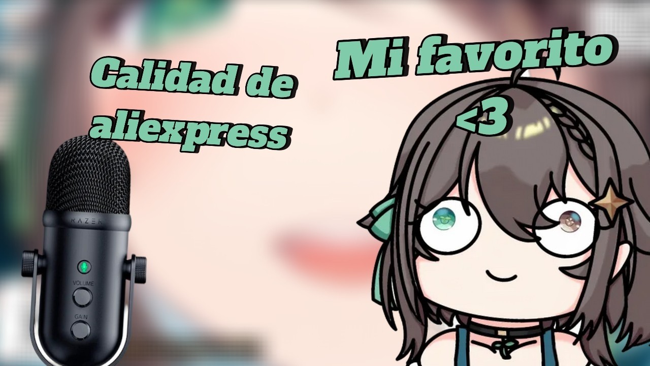 meica jugando con su microfono de temu