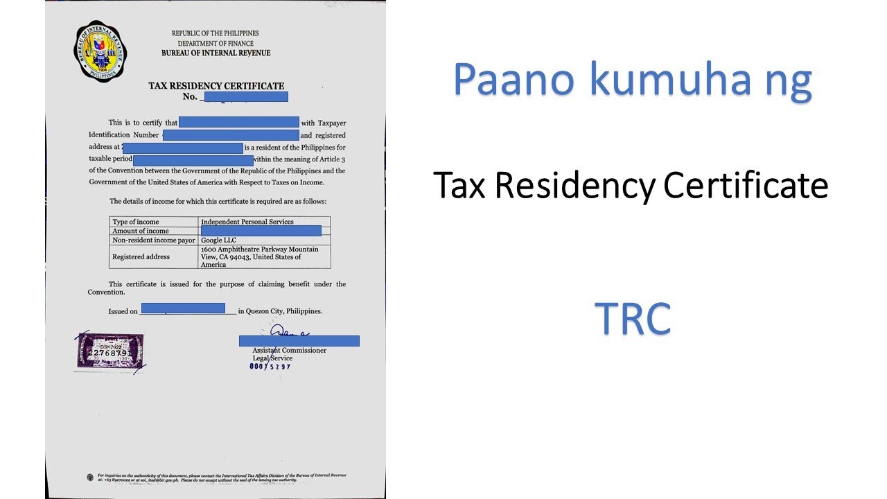 How to get a Tax Residency Certificate (TRC) in the Philippines STEP BY STEP GUIDE