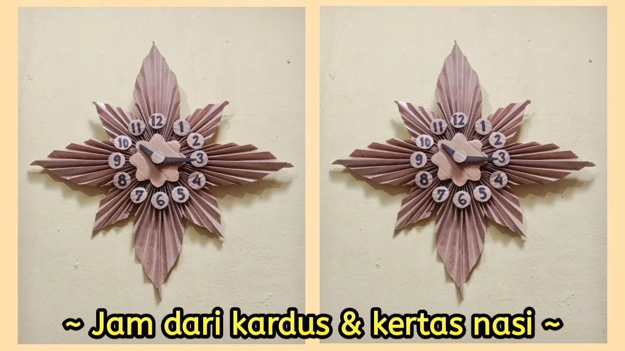 Cara membuat jam dinding dari kardus dan kertas nasi