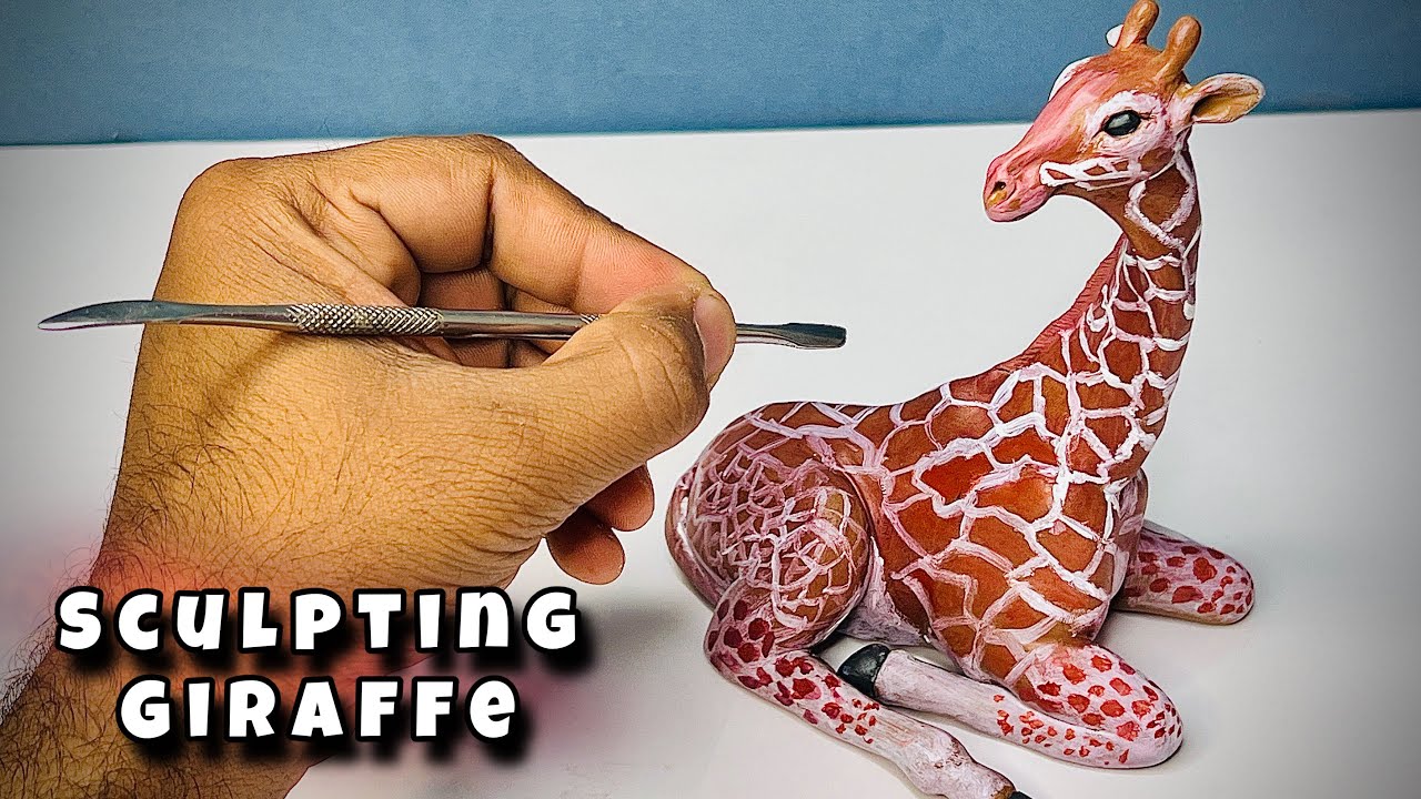 Clay Sculpture : Sculpting Giraffe With Polymer Clay 