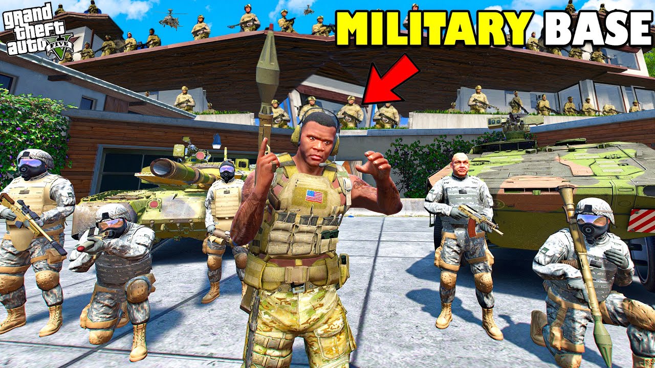 Franklin Turns His House into Military Base in GTA 5 | SHINCHAN and CHOP