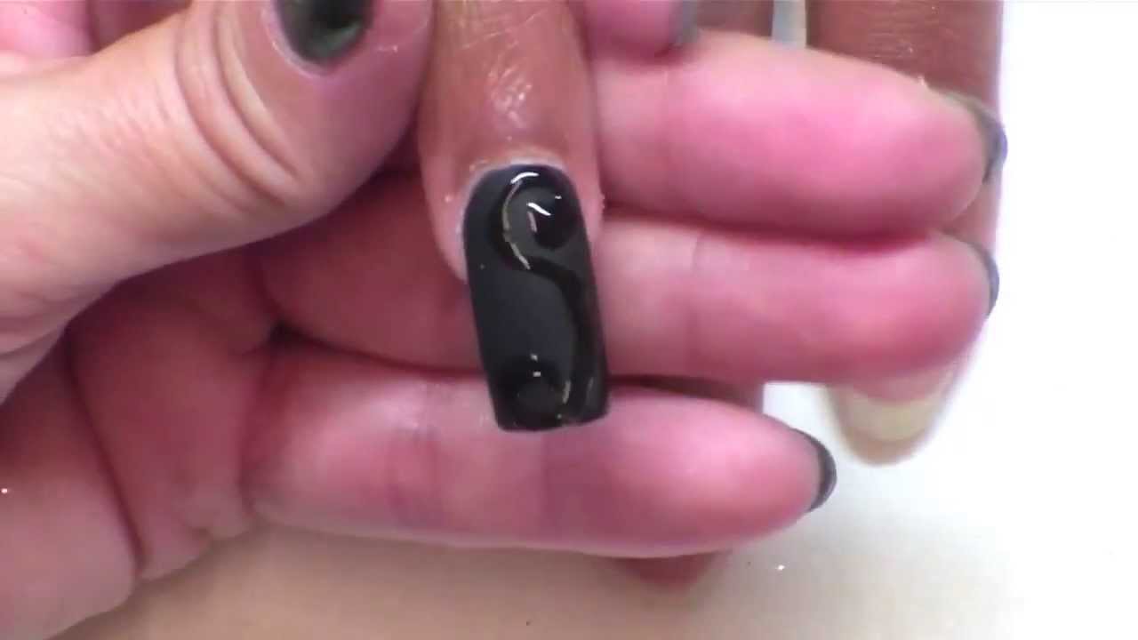 Black Matte and Glossy Nail Art Design