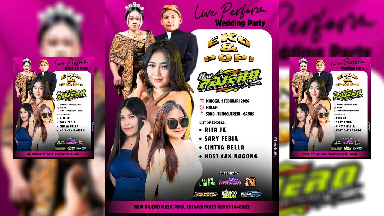 ::: LIVE STREAMING NEW PAJERO MUSIC | WEDDING EKO & POPY IN SONO - TUNGGULREJO - GABUS