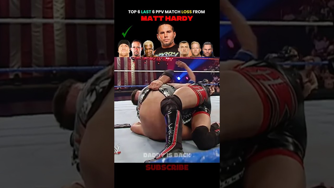 Top 6 Matt Hardy Last 6 PPV 1 on 1 Matchs Loss Results 