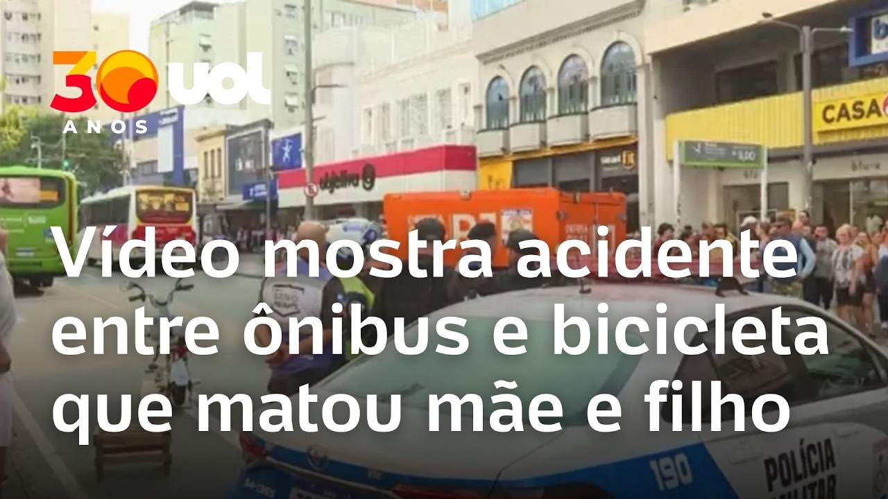 Trag&eacute;dia na Tijuca: &Ocirc;nibus atropela bicicleta el&eacute;trica e mata m&atilde;e e filho