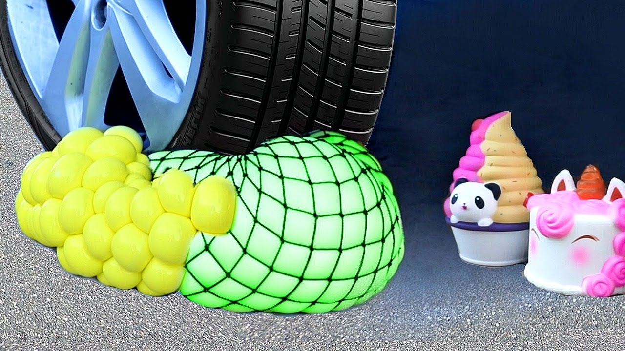 Crushing Crunchy and Soft Things by Car! Squishy, Floral Foam, Stress Balls & More