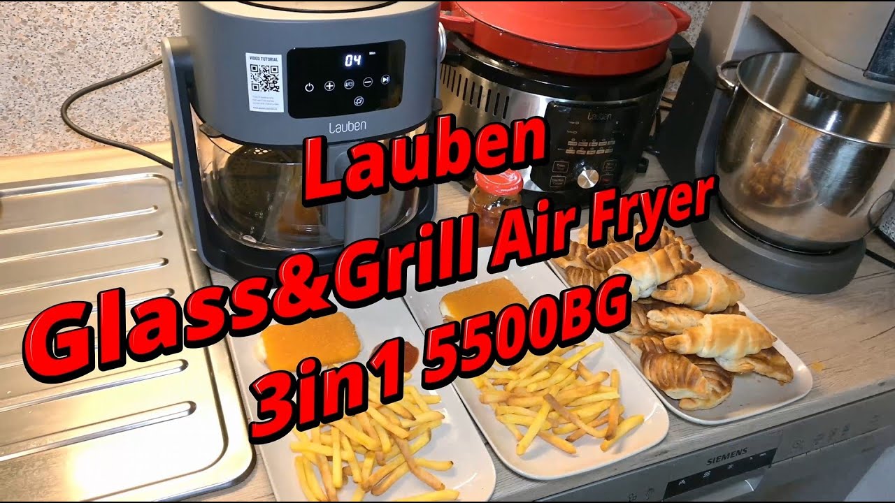 Teplovzdušná fritéza Lauben Glass&Grill Air Fryer 3in1 5500BG vie aj grilovať
