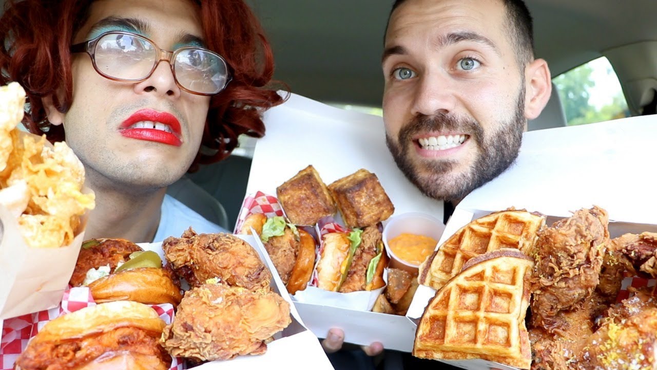 FRIED CHICKEN AND WAFFLES MUKBANG WITH MY FORMER TEACHER!!