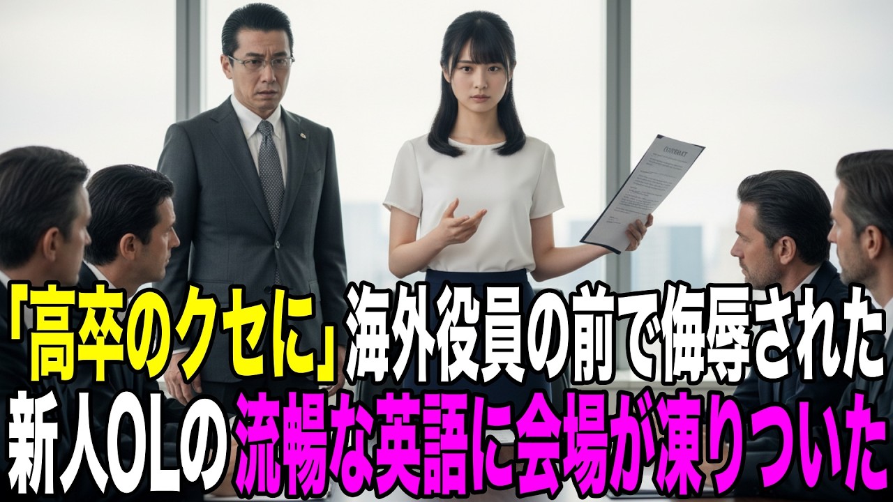 「高卒のクセに」海外役員の前で笑いものにされた入社3ヶ月の新人...次の瞬間、彼女のたった一言で全員が凍りついた