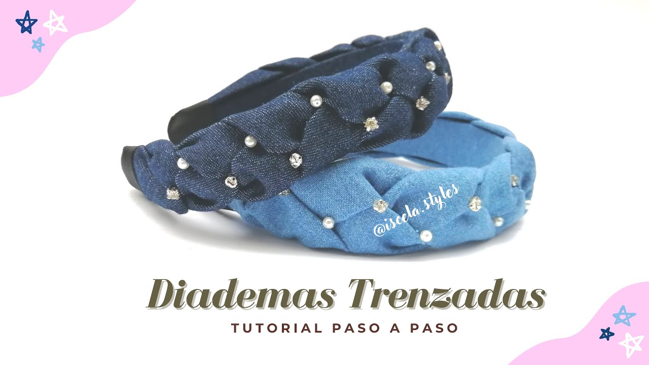 Como HACER una DIADEMA TRENZADA con TELA JEAN paso a paso
