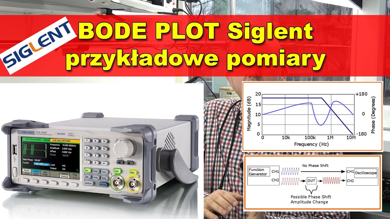 Bode Plot Siglent - przykładowe pomiary pasma i fazy oscyloskopem SDS1104X-E i generatorem SDG1032X