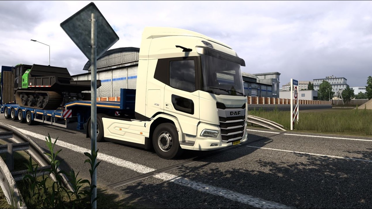 ETS2 Crawler Carrier Delivery, Rotterdam to Newcastle Realistic Truck Driving Euro Truck Simulator 2