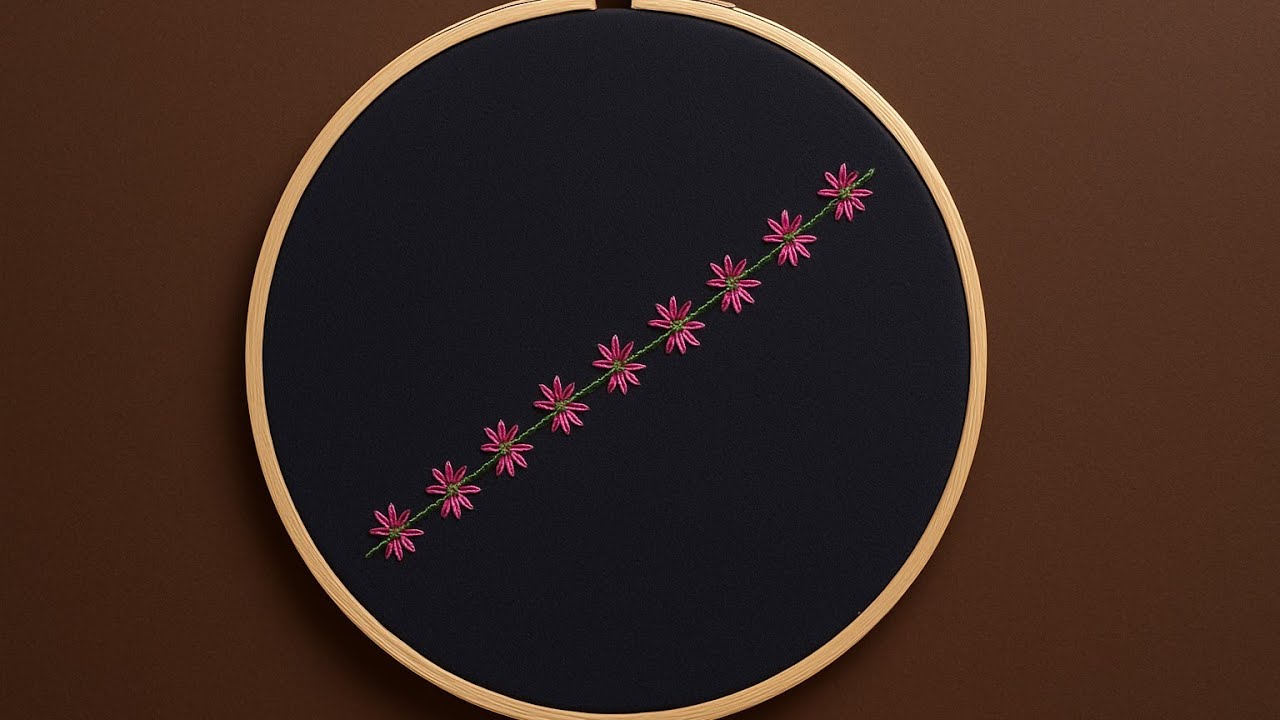 Easy Floral Border Embroidery Tutorial | Step-by-Step for Beginners