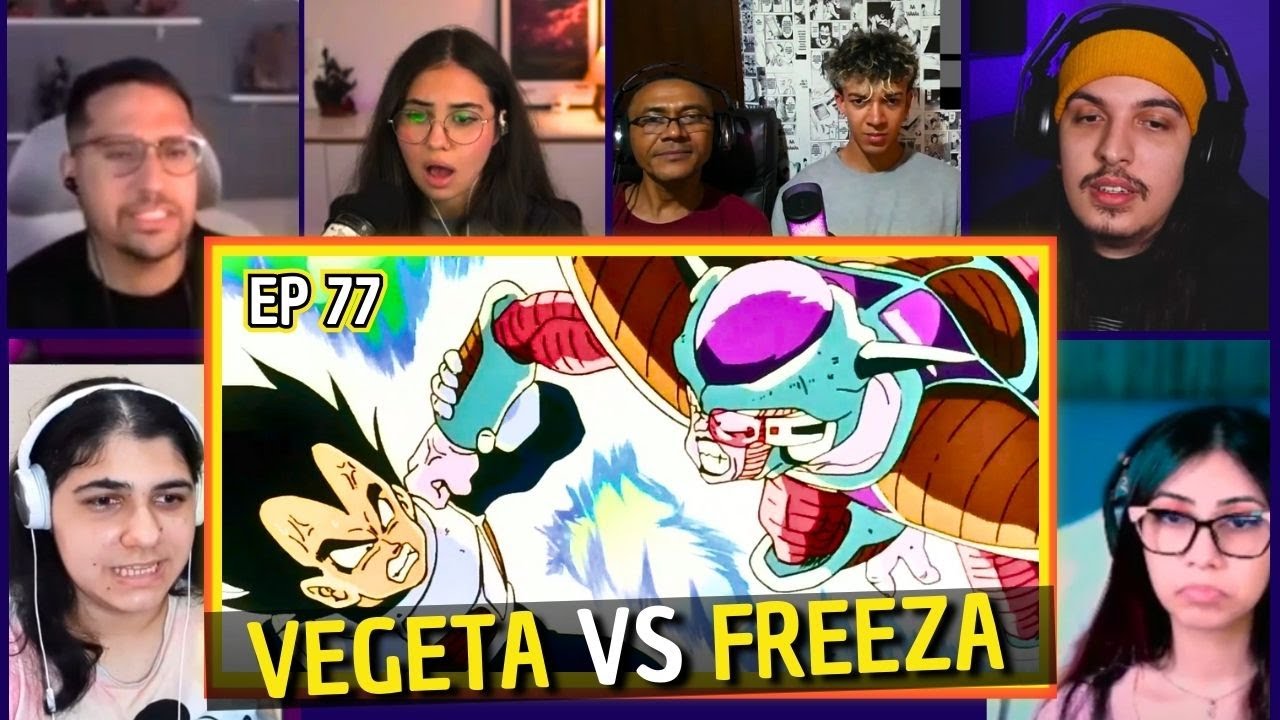 PESSOAS REAGINDO A VEGETA VS FREEZA!!! Multi-Reações  - Dragon Ball Z EP 77