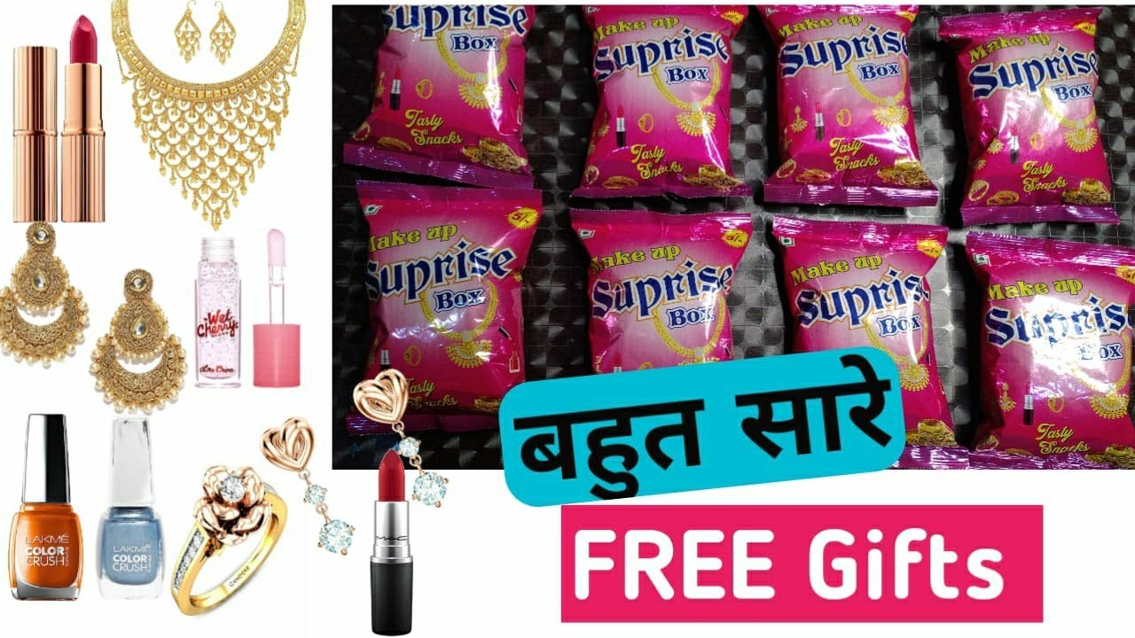 8 Makeup Gifts inside Make up Box snacks | Free Gifts and Money inside | Make Up Box Snacks Opening|