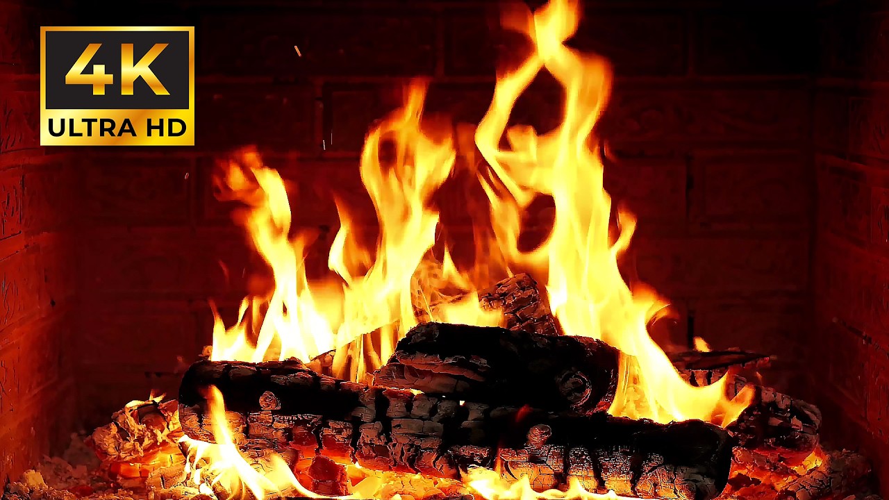 🔥 Fireplace 4K Live Wallpaper. Fireplace with Crackling Fire Sounds. Fireplace Ambience
