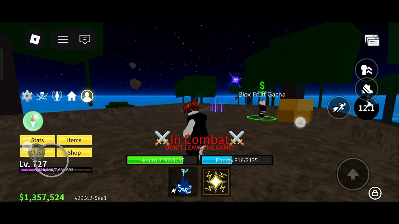 I do challenge in blocks fruit in first see all the island quest