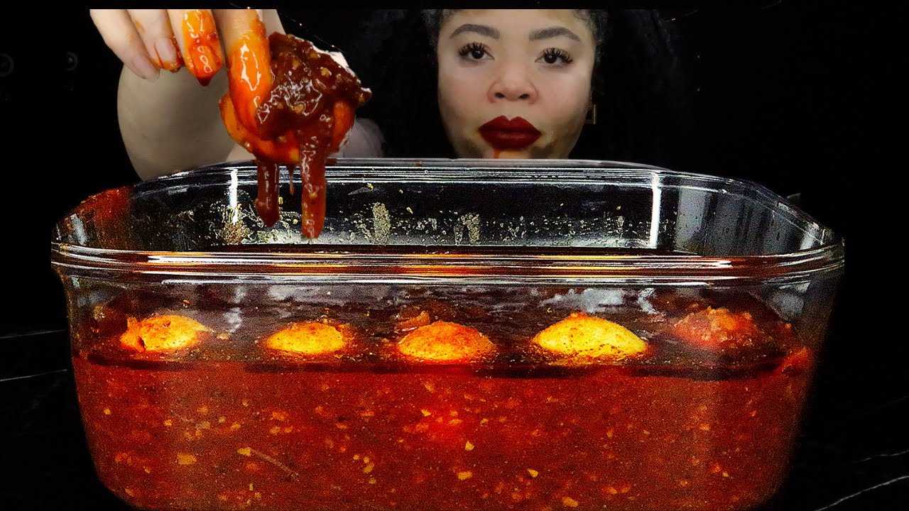 Savor the Delight of Cajun Eggs and 2X Spicy Noodles ASMR Mukbang: A Must-Watch!