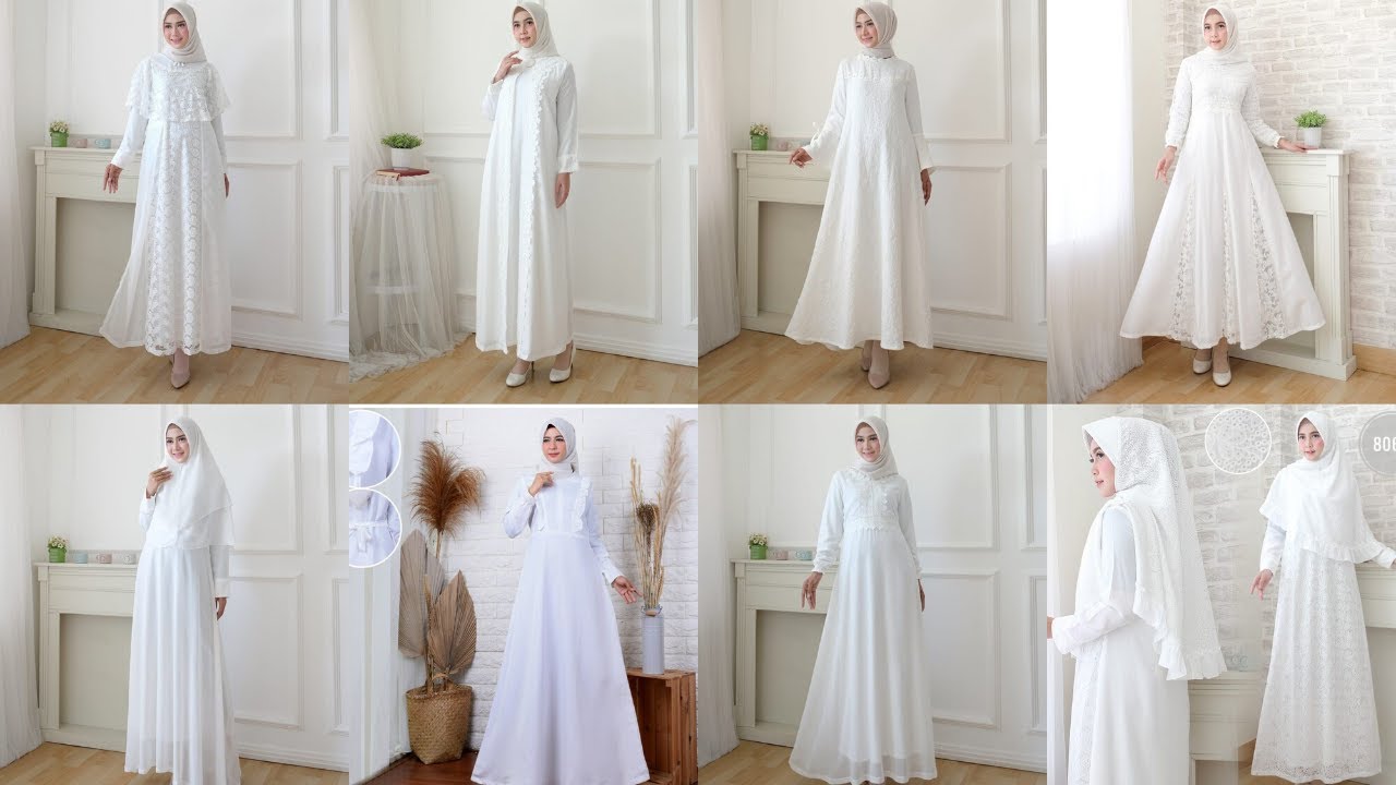 28 MODEL BAJU GAMIS SYARI WARNA PUTIH TERBARU 2020/2021 TERBARIK HARGA MURAH