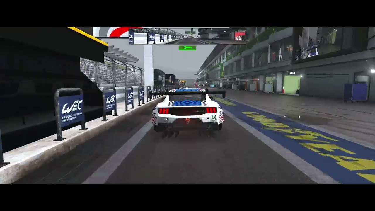 Showcasing Studio 397's LMU graphic engine @ Fuji in the rain in the 'stang