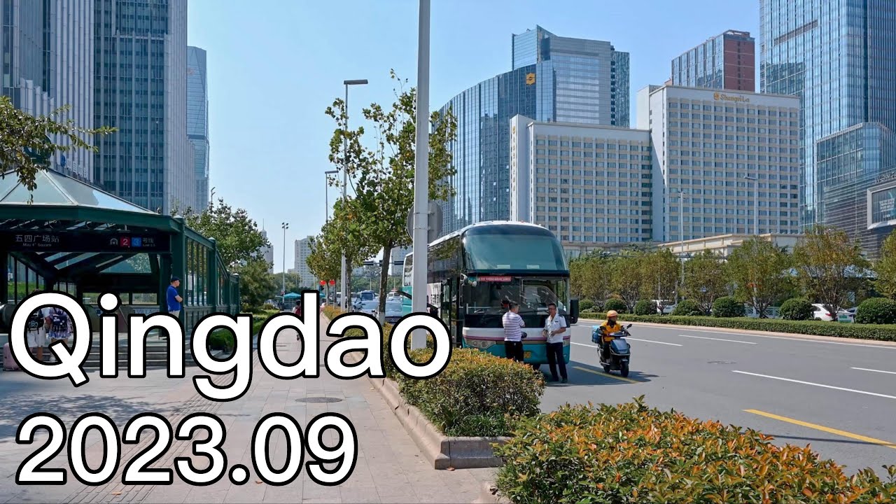 Street Walking Tour in China  | 4K | Qingdao| A City By The Sea With Tall Buildings