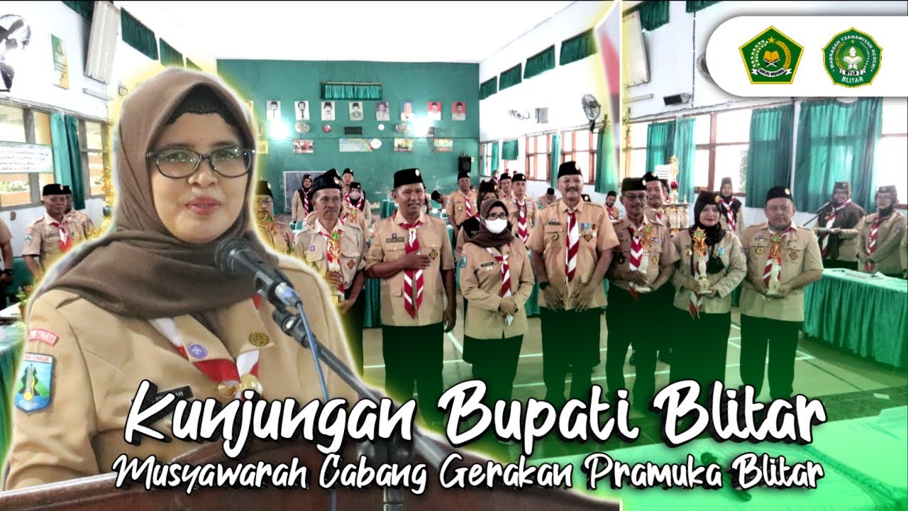 Kunjungan Bupati Blitar Hj. Rini Syarifah di MTsN 2 Blitar - Musyawara Cabang Gerakan Pramuka Blitar