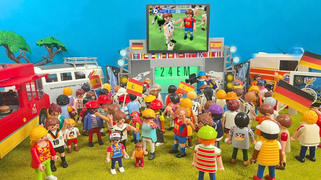 Spanien 🇪🇸 vs. Deutschland 🇩🇪 | Auf der Fanmeile | Fußballeuropameisterschaft ⚽ |  Playmobil Deutsch