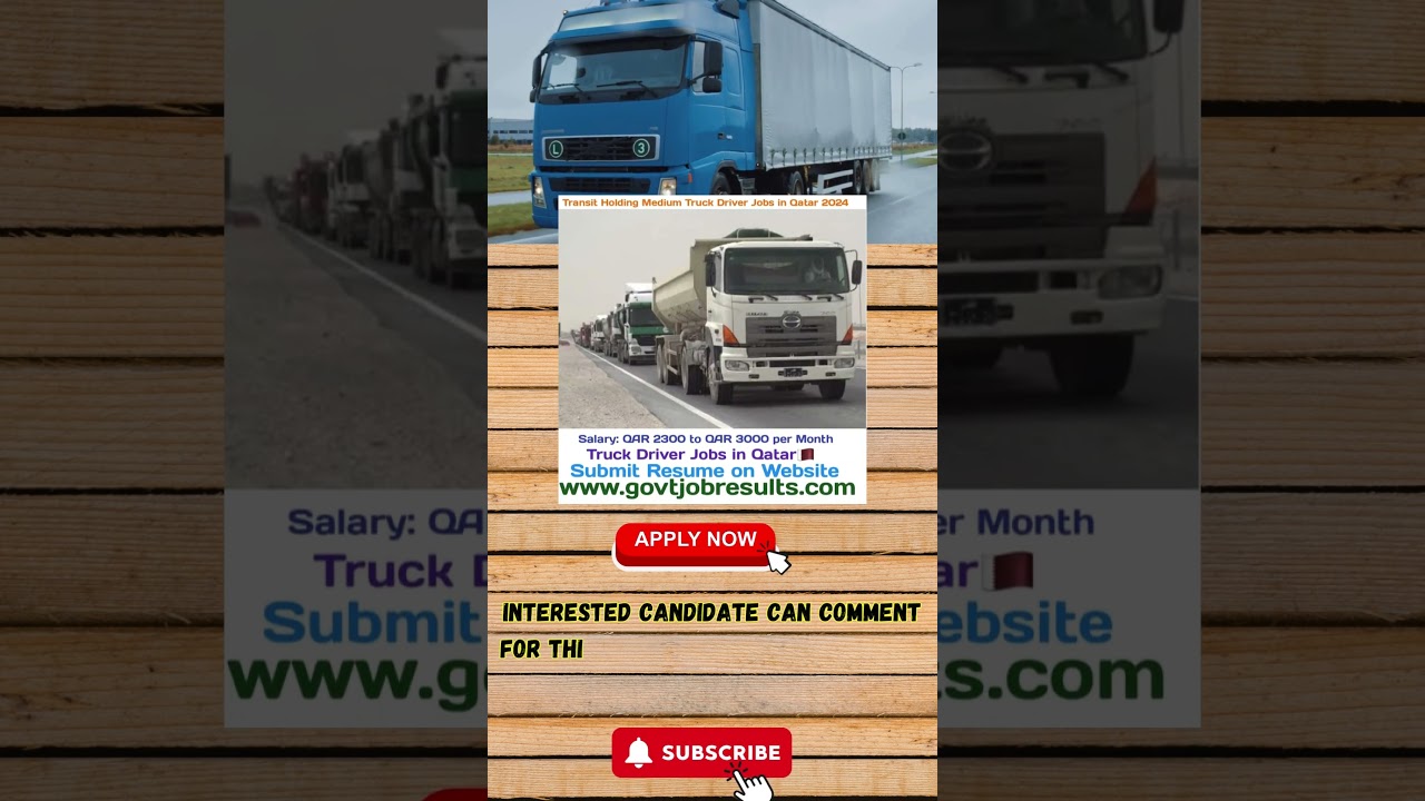 Medium Truck Driver Jobs in Qatar #truckdriver #jobs #shorts #driver #qatar #qatarjobs #viral #video